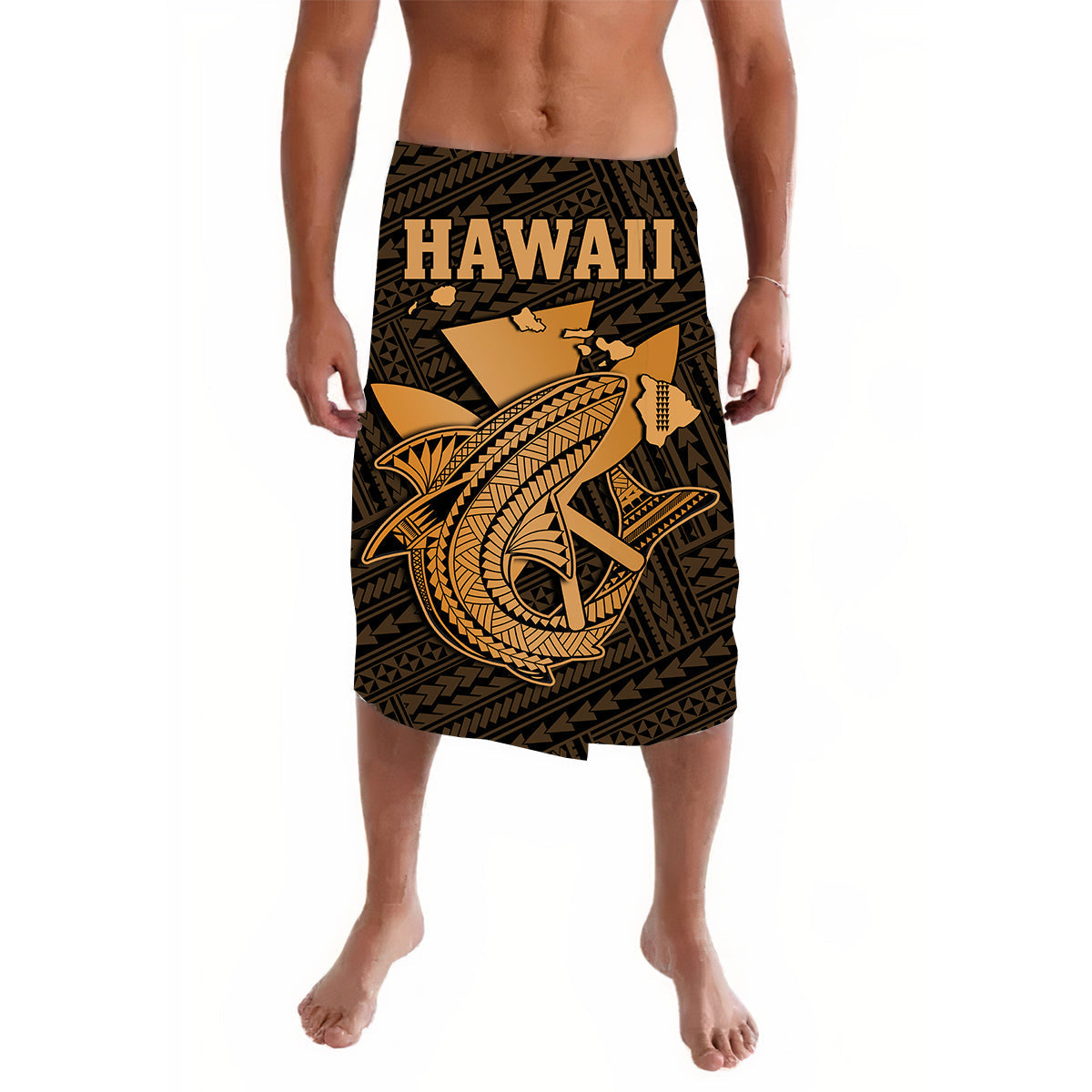 Hawaii Lavalava Kakau Kanaka Maoli Combine Polynesian Shark Ver.01