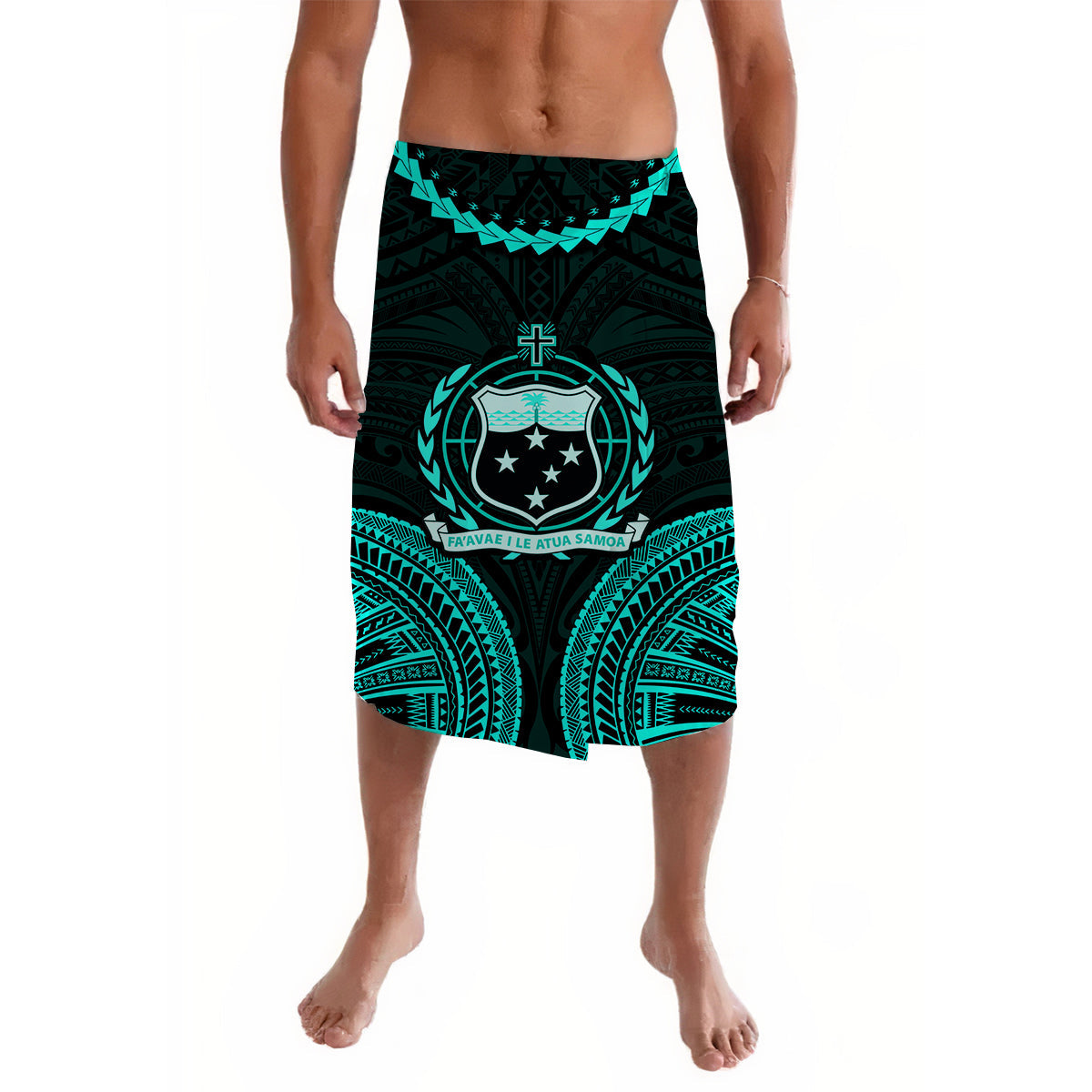 Samoa Ula Nifo Tribal Lavalava Green Style