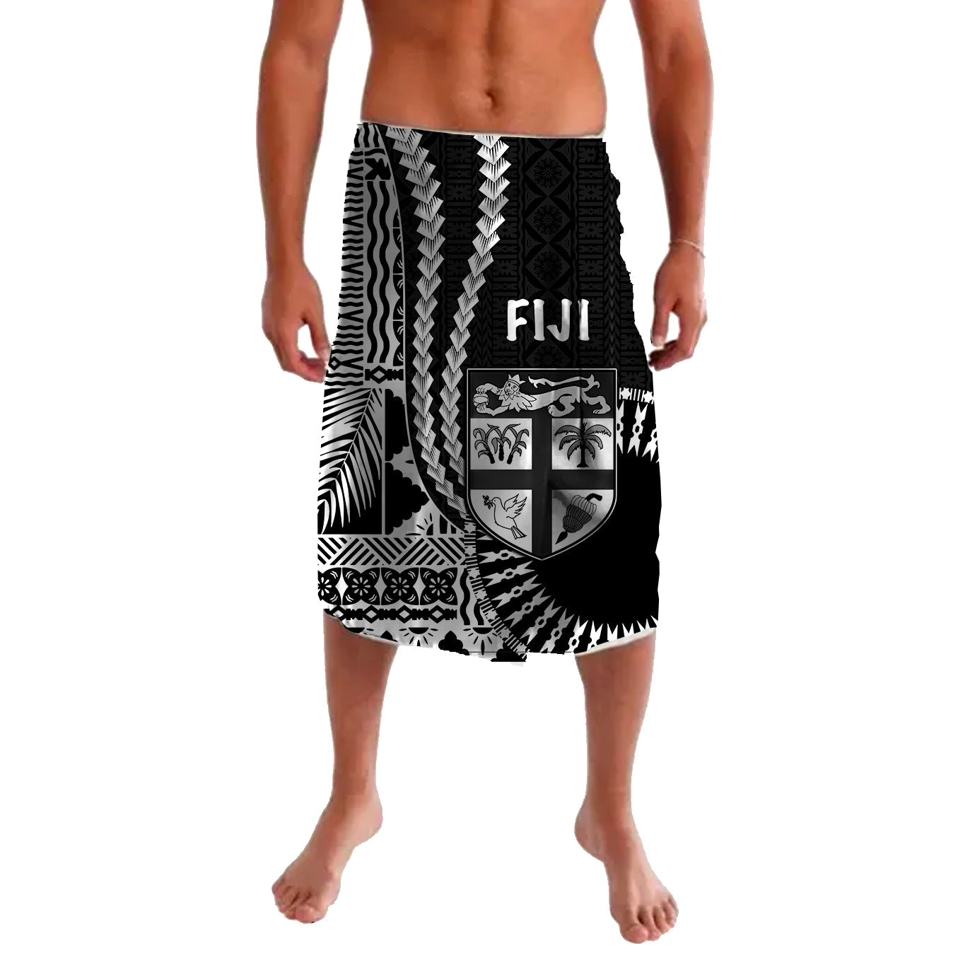 Fiji Lavalava Masi Tapa Patterns Black Style
