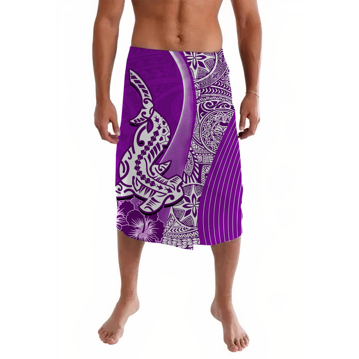 Hawaiian Shark Polynesian Lavalava Vibe Purple Style
