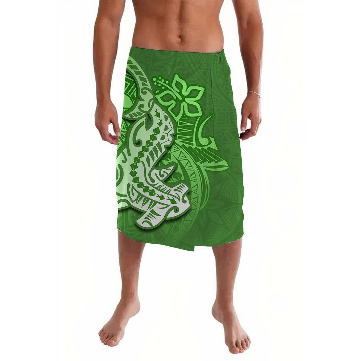 Hawaiian Shark Polynesian Lavalava Green