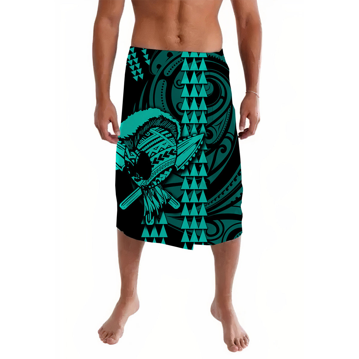 Hawaii Polynesian Warrior Kakau Lavalava-Green No.1
