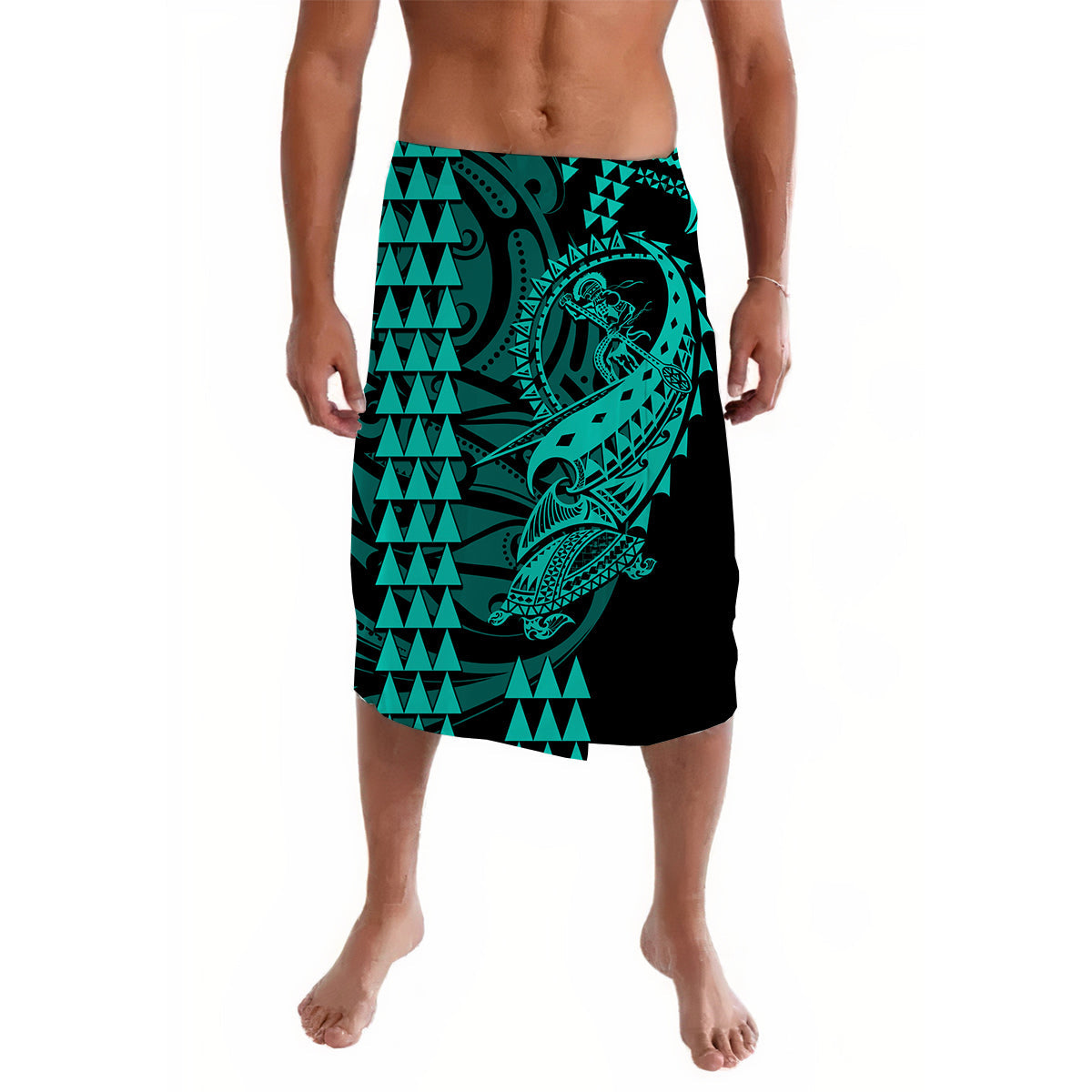 Hawaii Polynesian Warrior Kakau Lavalava-Green No.2