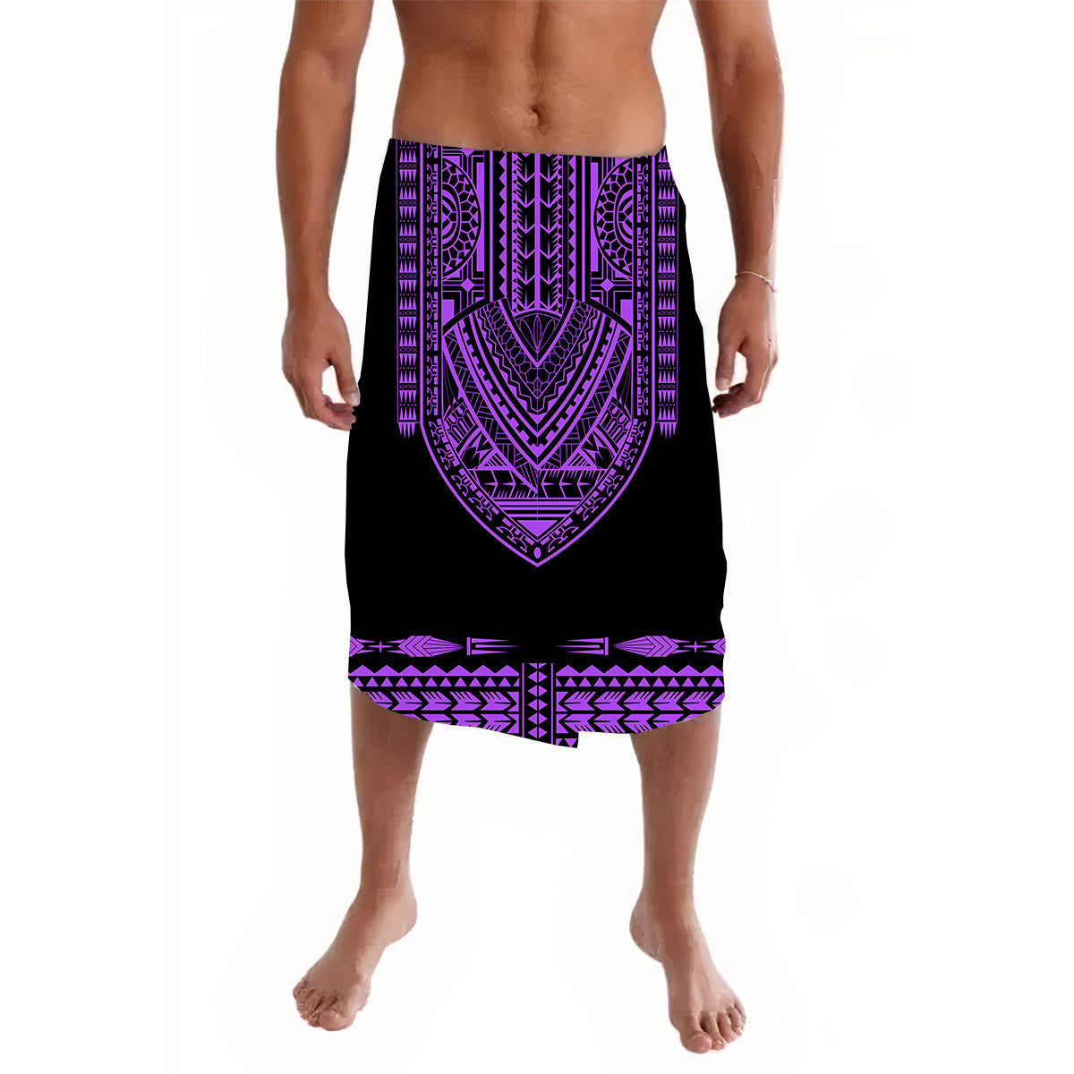 Polynesian Lavalava Dashiki With Polynesian Tattoo Royal Purple Version