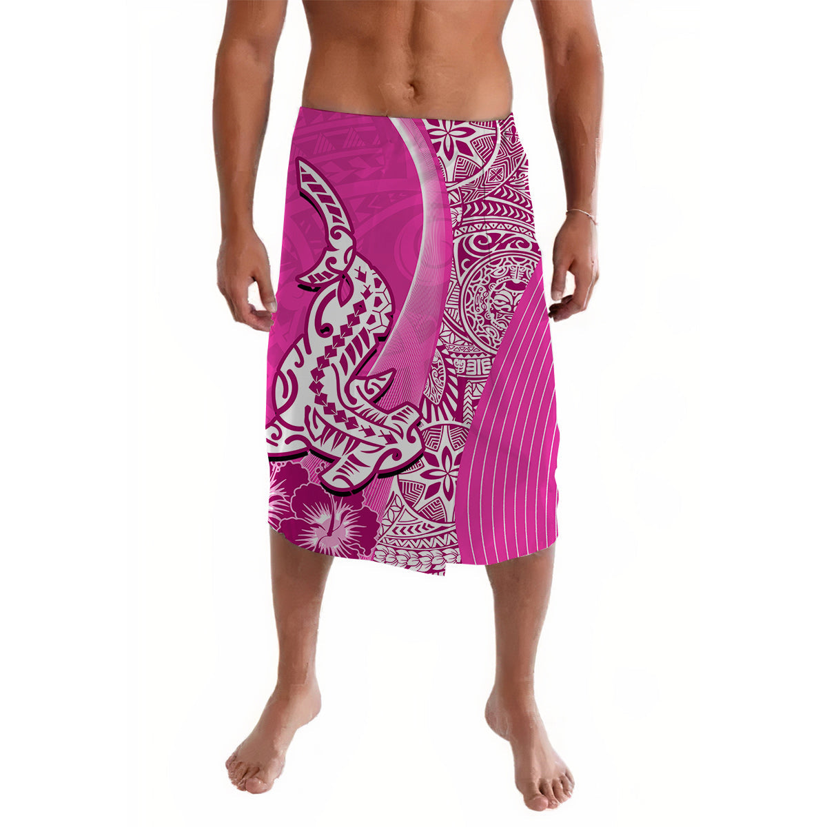 Hawaiian Shark Polynesian Lavalava Vibe Pink Style
