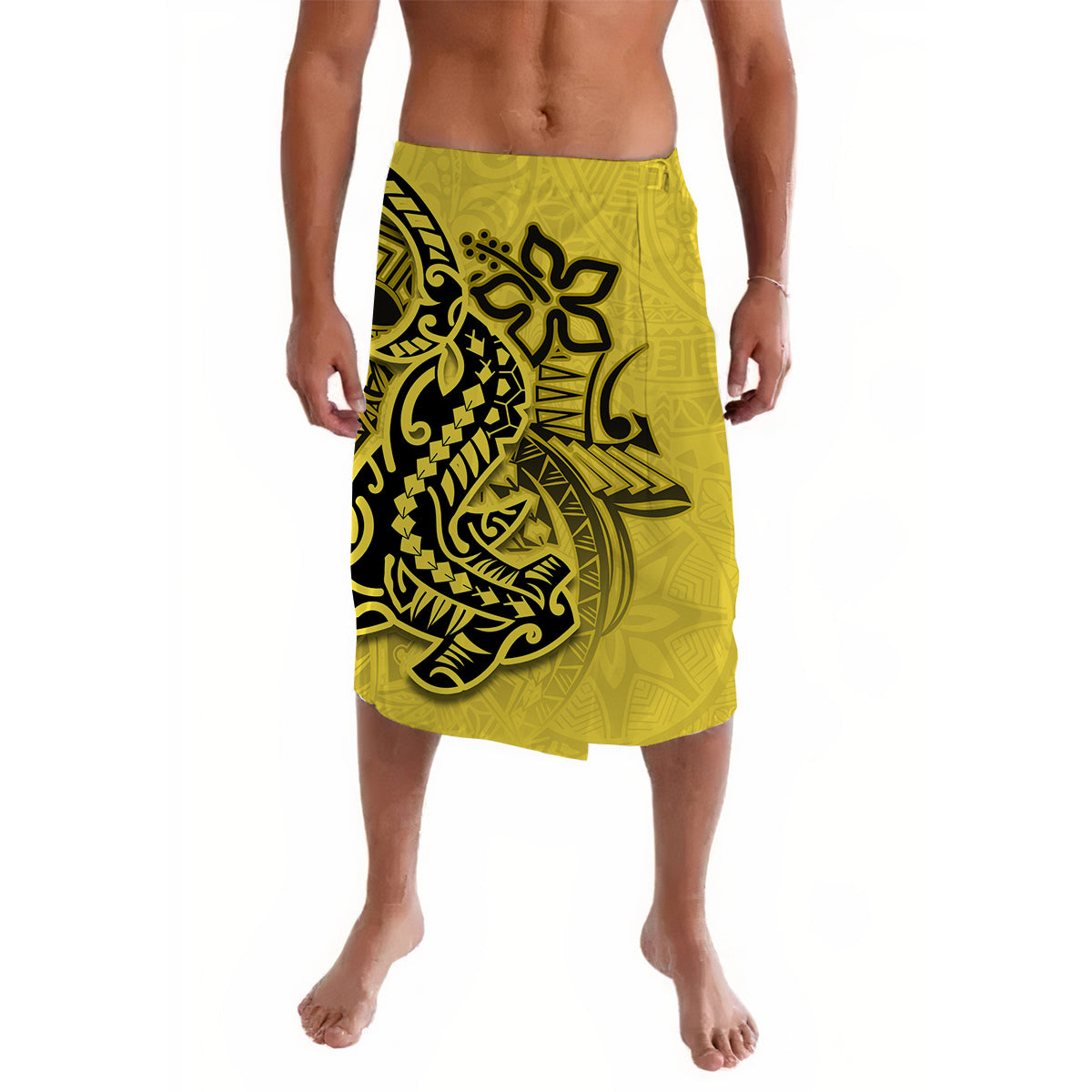 Hawaiian Shark Polynesian Lavalava Yellow