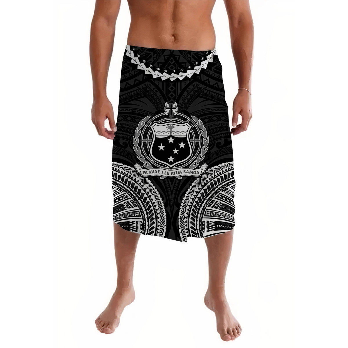 Samoa Ula Nifo Tribal Lavalava White Style