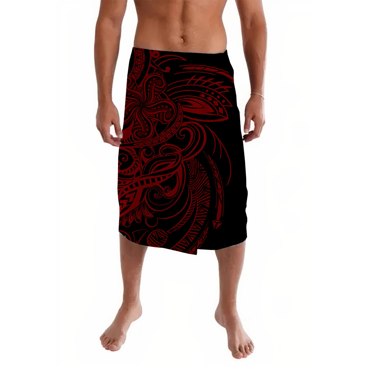 Polynesian Tribal Lavalava Red Simple