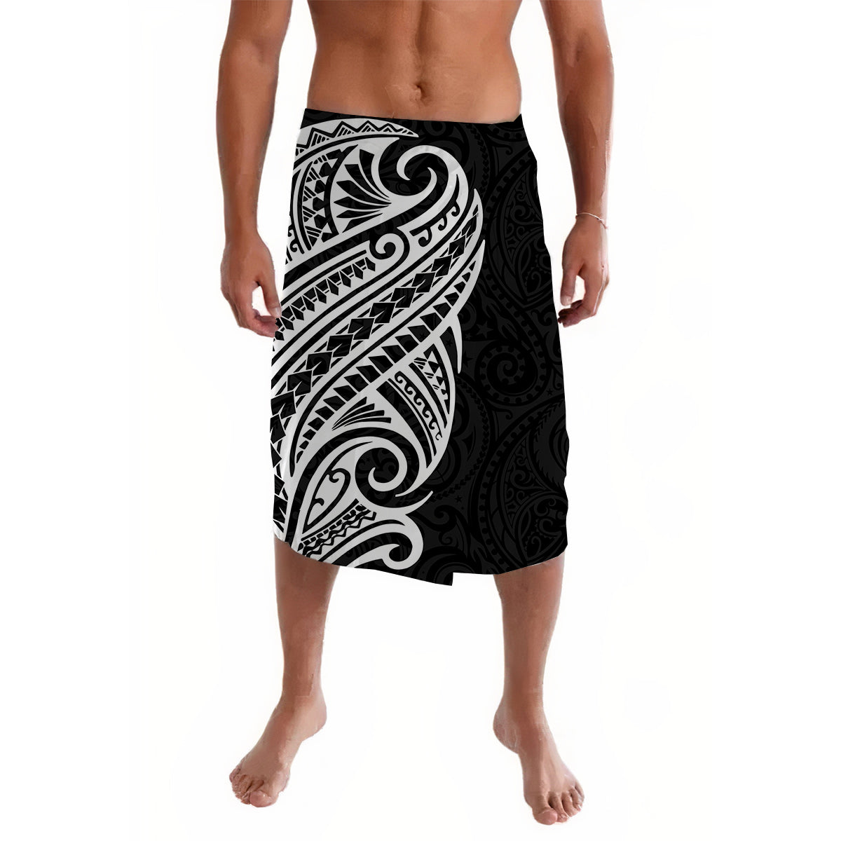 Polynesian Tribal Tattoo White Lavalava