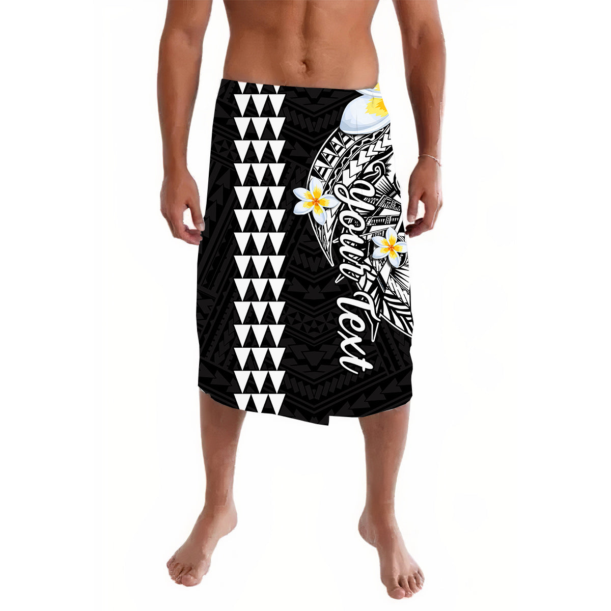 (Custom Personalised) Hawaii Lavalava Kakau Polynesian Pattern Combine Tropical Flowers Ver.07