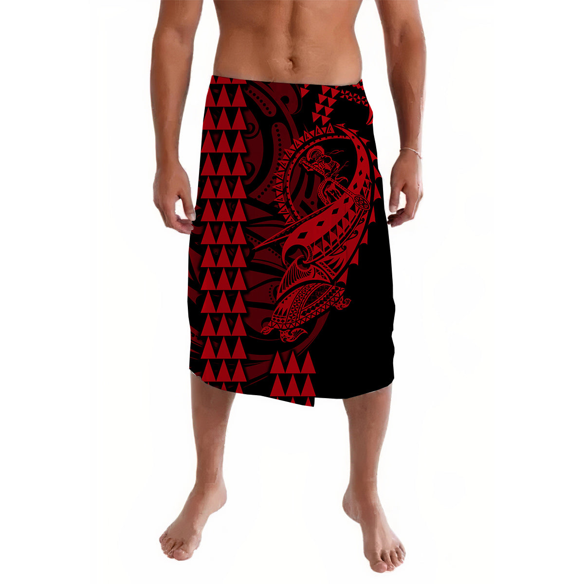 Hawaii Polynesian Warrior Kakau Lavalava-Red No.2