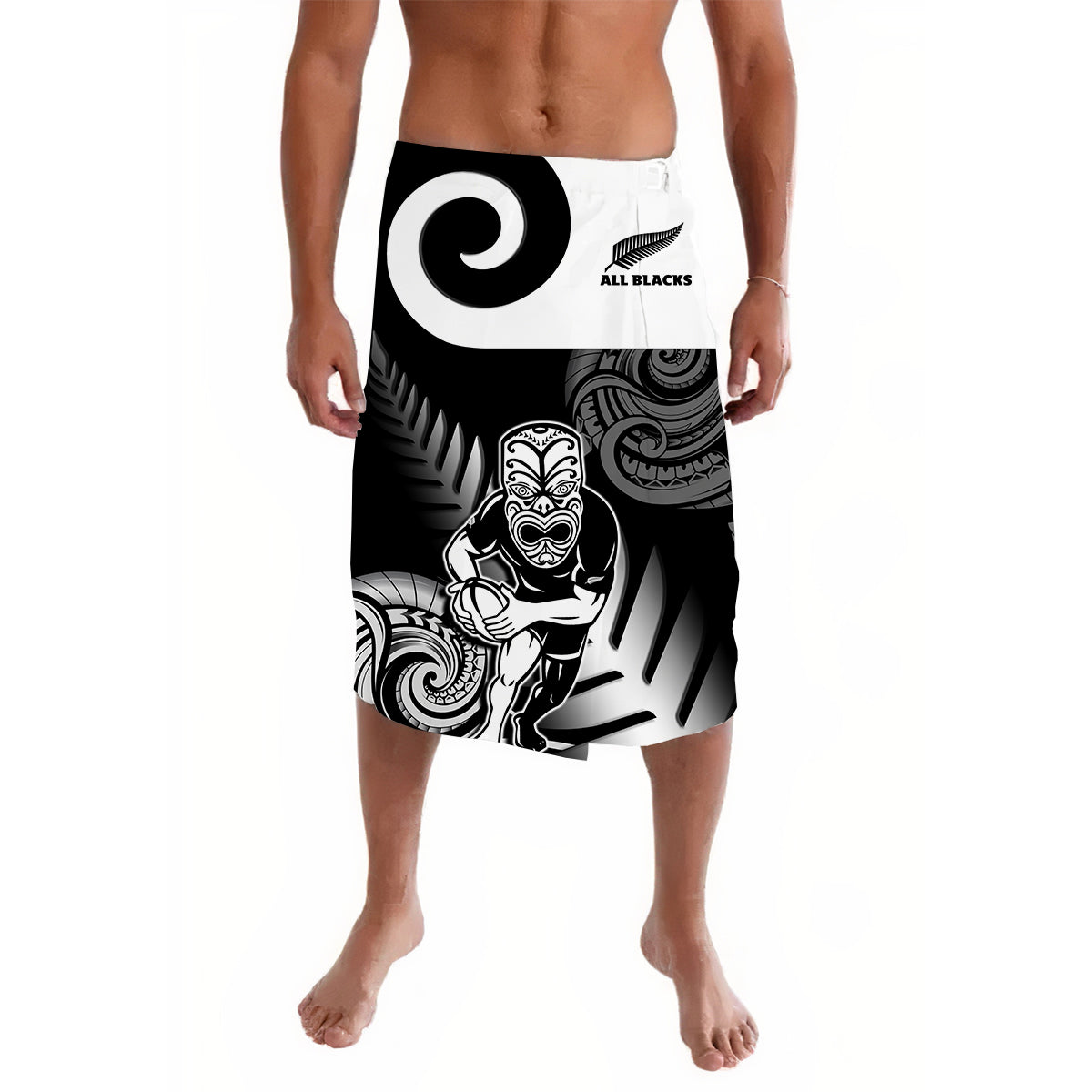 New Zealand Silver Fern Rugby Lavalava All Black Maori Koru