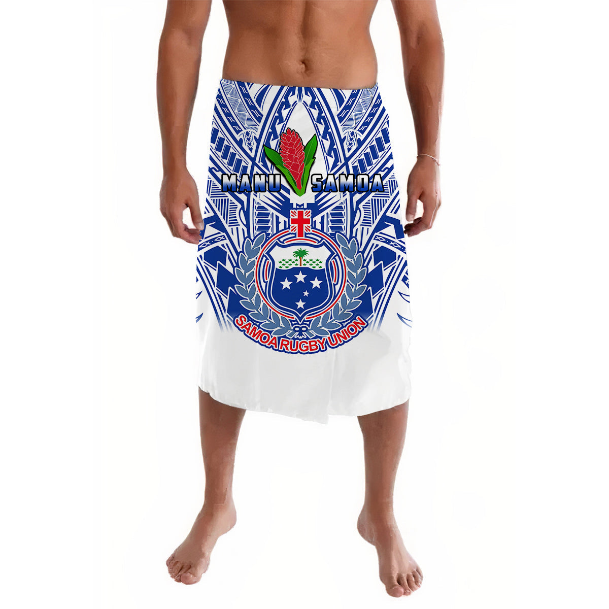 Samoa Rugby Lavalava Manu Samoa 7s Ginger White Polynesian