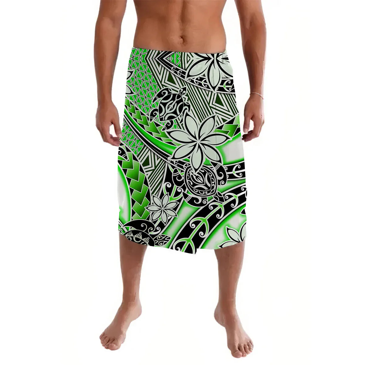 Hawaii Lavalava Tribal Plumeria With Polynesian Turtle Ver.01
