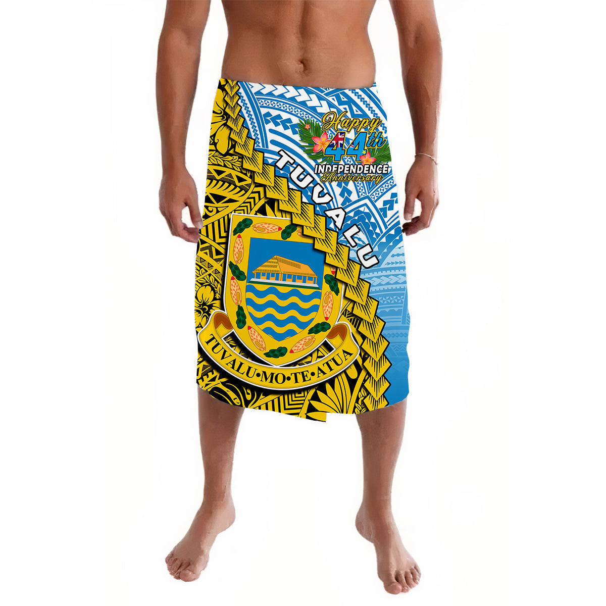 Tuvalu 1978 Lavalava Happy 44th Independence Anniversary Polynesian Pattern
