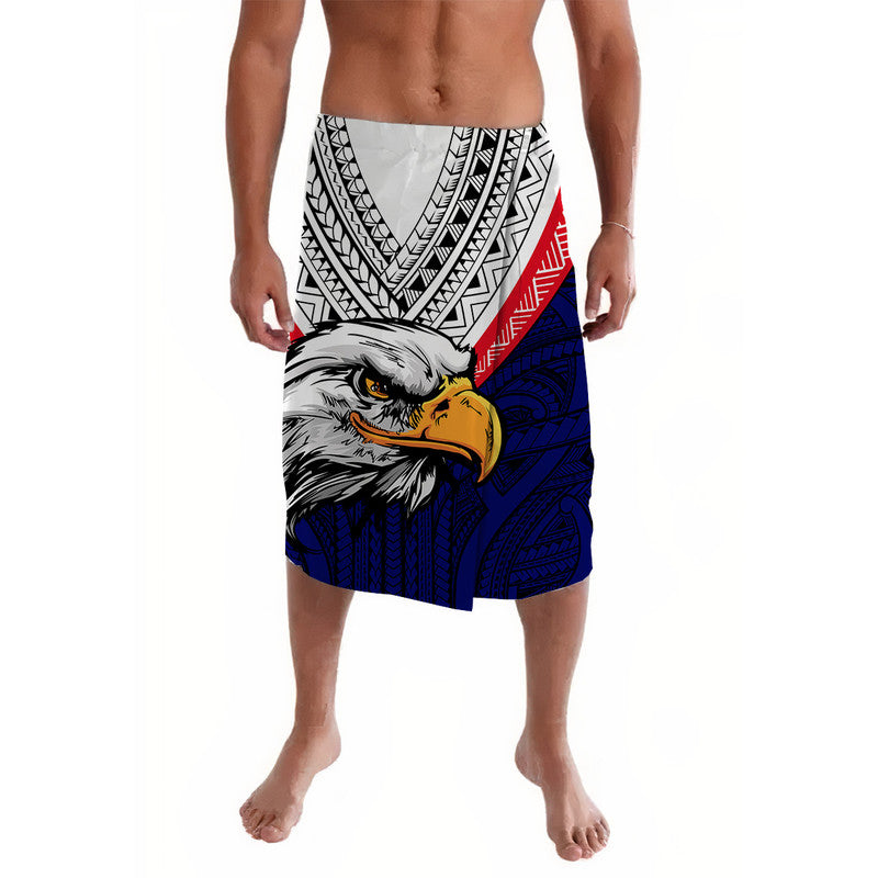 American Samoa Lavalava Bald Eagle with Polynesian Pattern