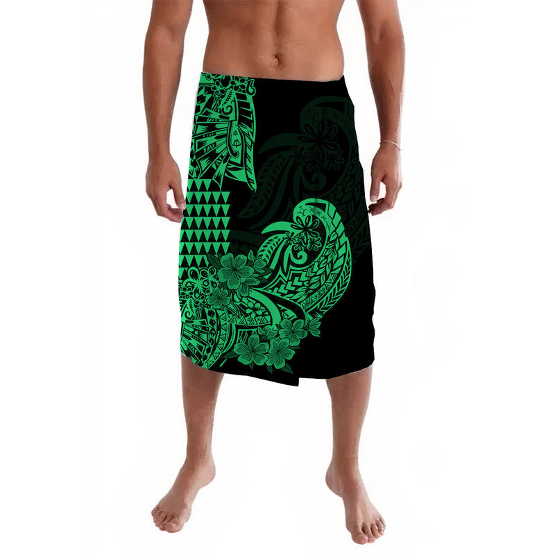 Hawaii Kakau Lavalava Polynesian Floral Tribal Green Version
