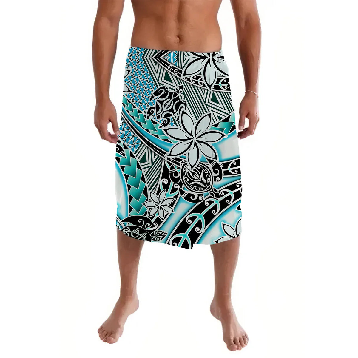 Hawaii Lavalava Tribal Plumeria With Polynesian Turtle Ver.04