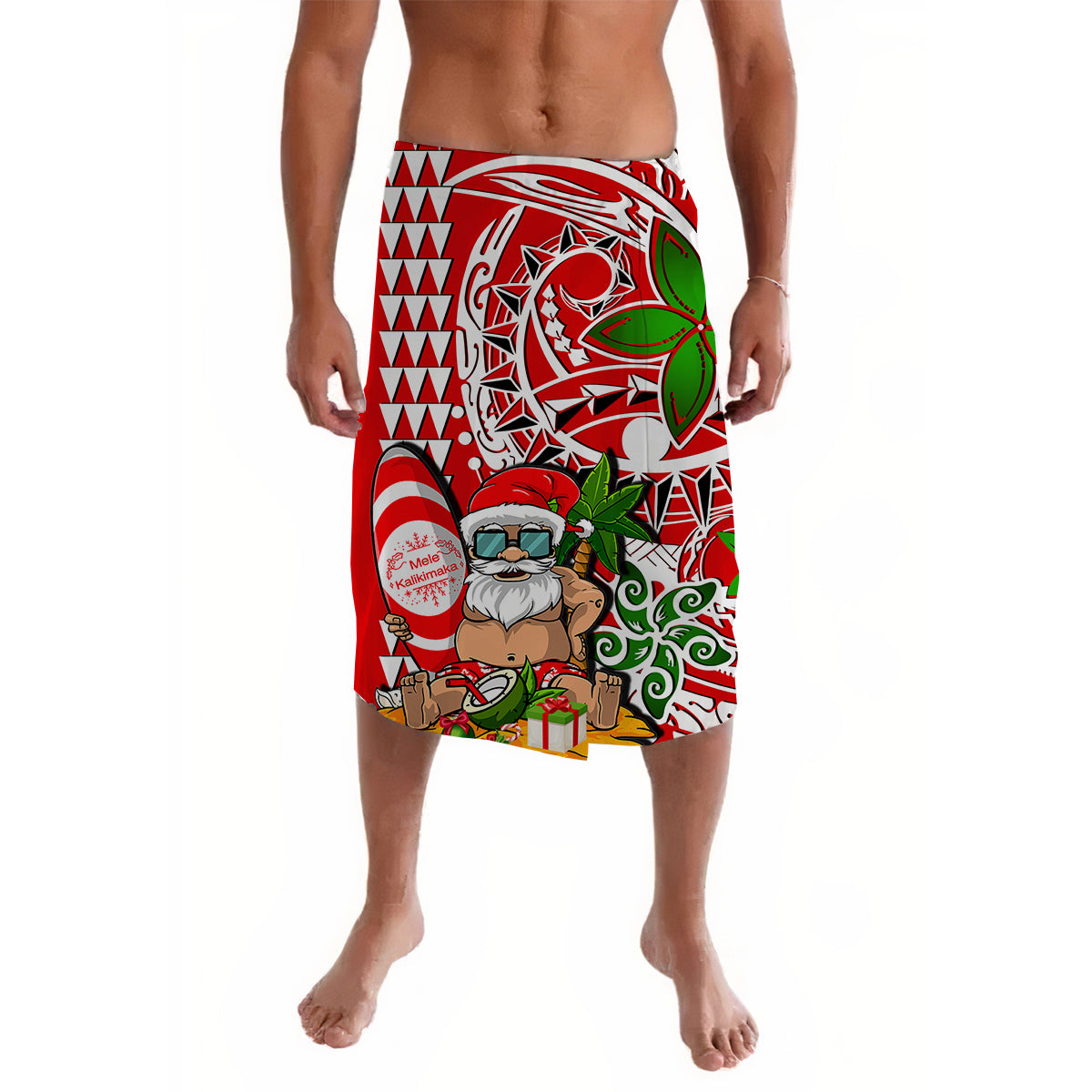 Hawaii Mele Kalikimaka Santa Claus Beach Lavalava