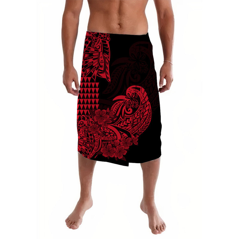 Hawaii Kakau Lavalava Polynesian Floral Tribal Red Version