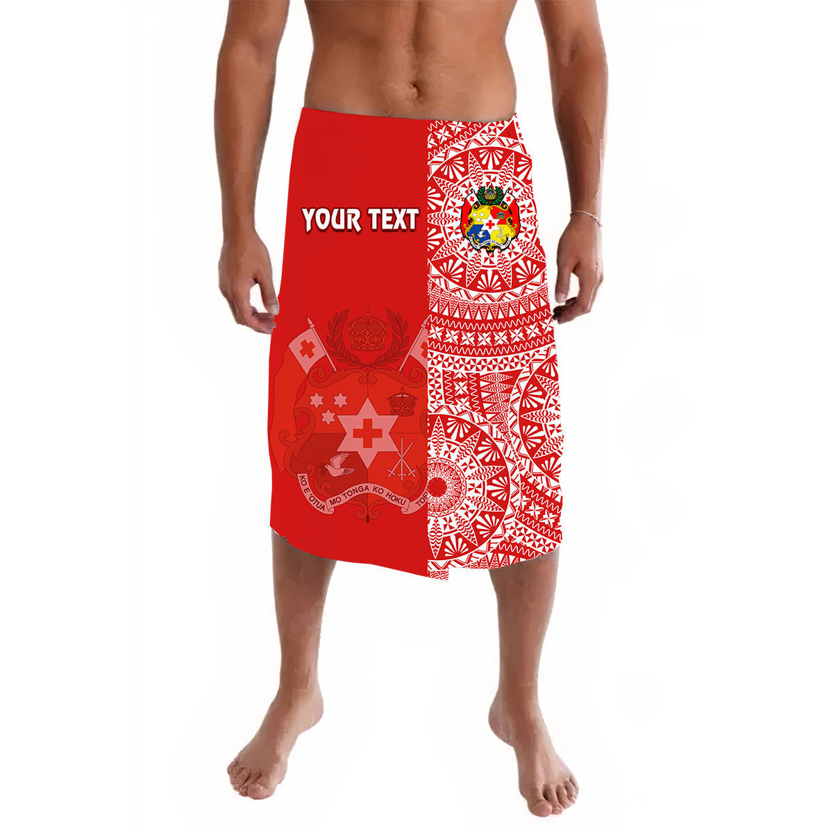 (Custom Personalised) Tonga Lavalava Tongan Coat Of Arms Ngatu Pattern