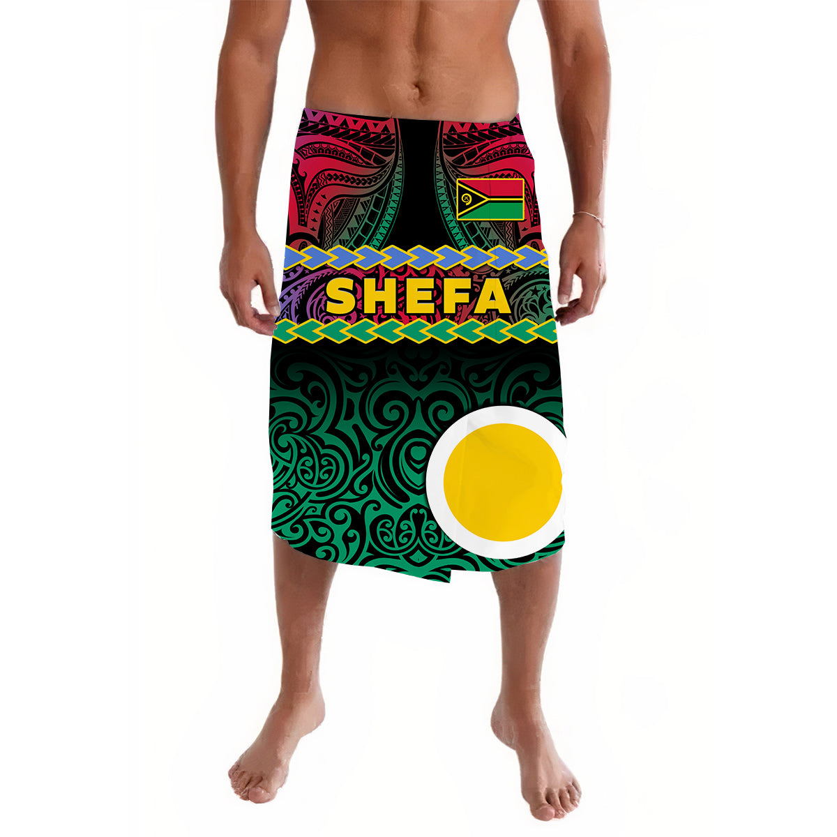 Shefa Province Lavalava Vanuatu Pig Tusk Polynesian Flag Style