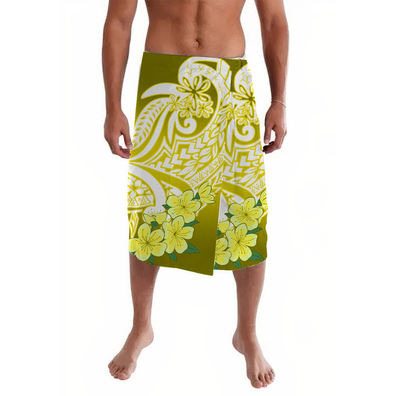 Polynesian Floral Tribal Lavalava - Yellow