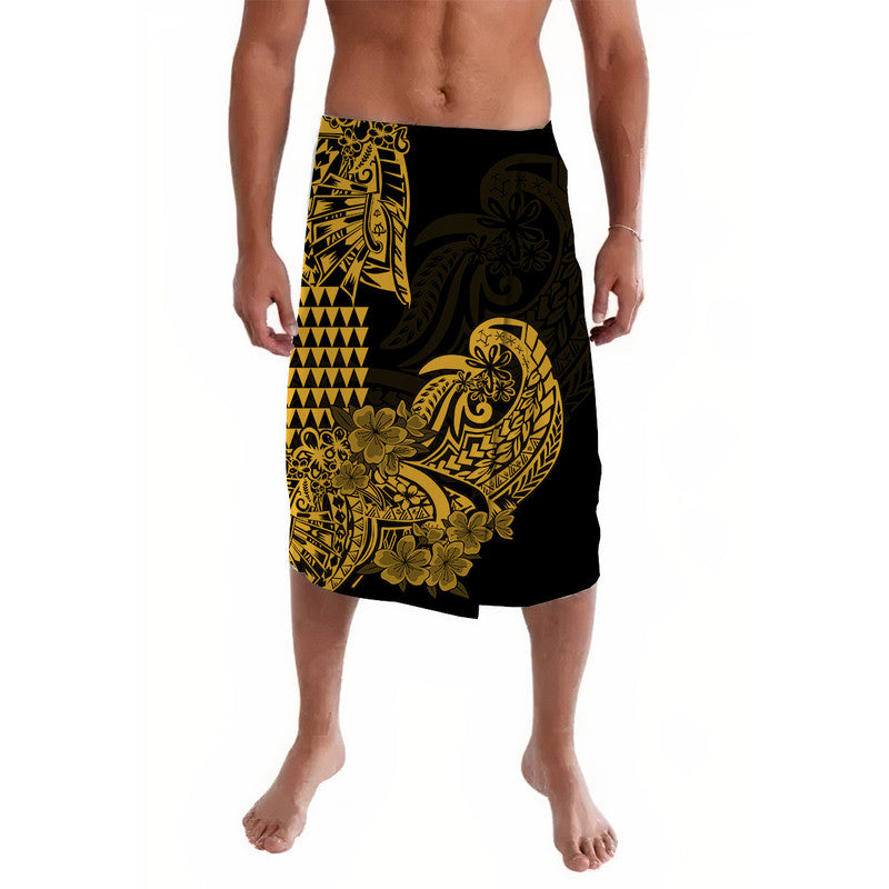 Hawaii Kakau Lavalava Polynesian Floral Tribal Gold Version