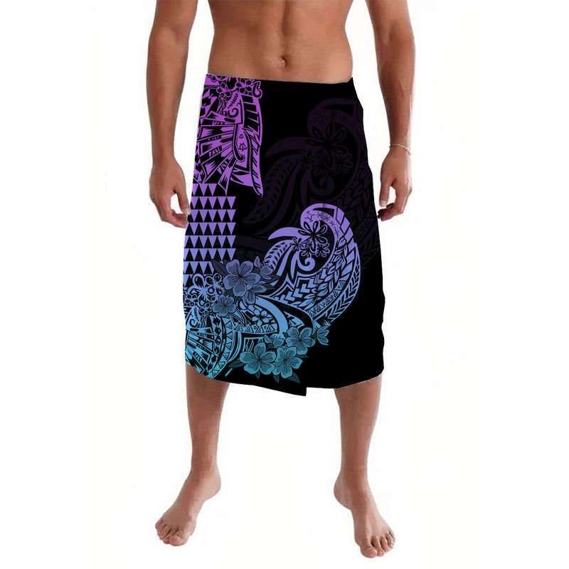 Hawaii Kakau Lavalava Polynesian Floral Tribal Heliotrope Version