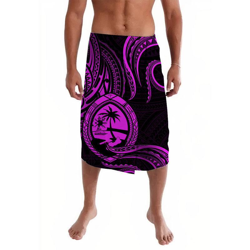 Polynesian Guam With Polynesian Tribal Tattoo and Coat of Arms Lavalava Purple Version