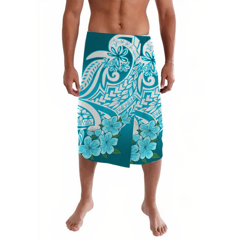 Polynesian Floral Tribal Lavalava - Teal