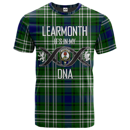 Printivon Learmonth Clan DNA In Me Tartan Crest T Shirt