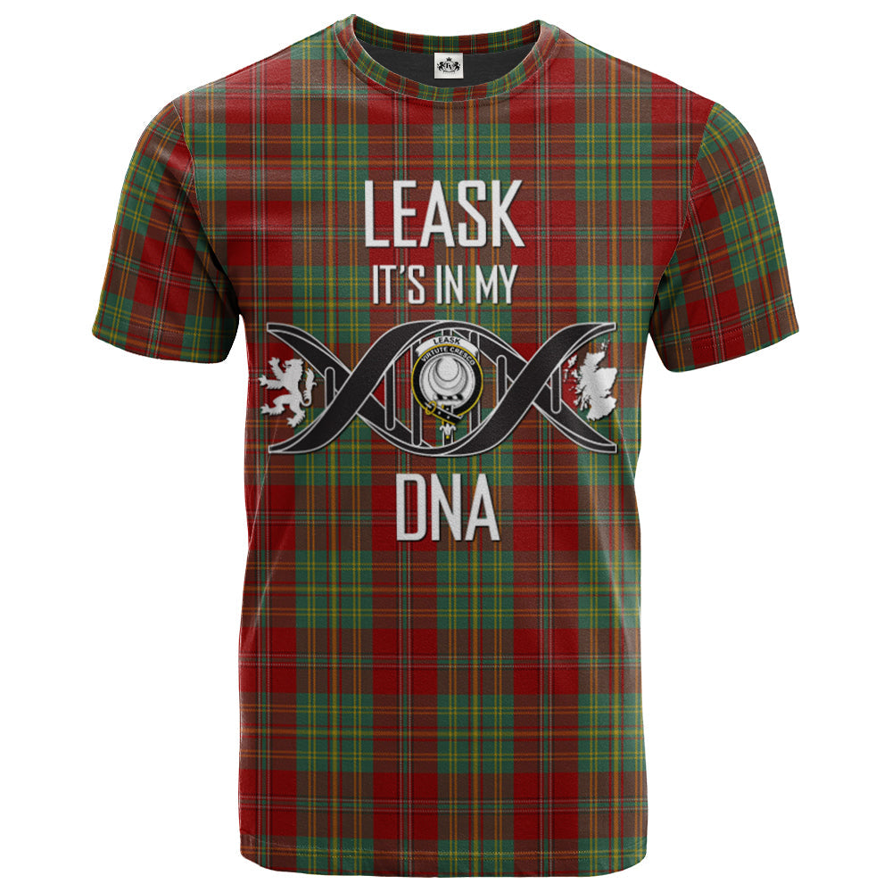 Printivon Leask Clan DNA In Me Tartan Crest T Shirt