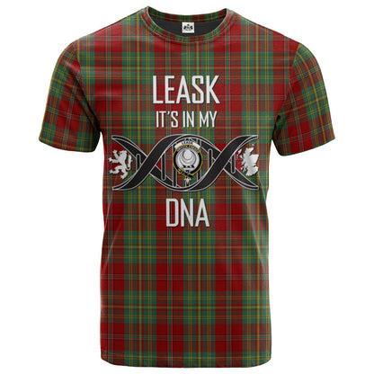 Printivon Leask Clan DNA In Me Tartan Crest T Shirt