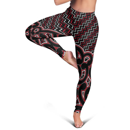 New Zealand Women's Legging Maori Graphic Tee patterns Red