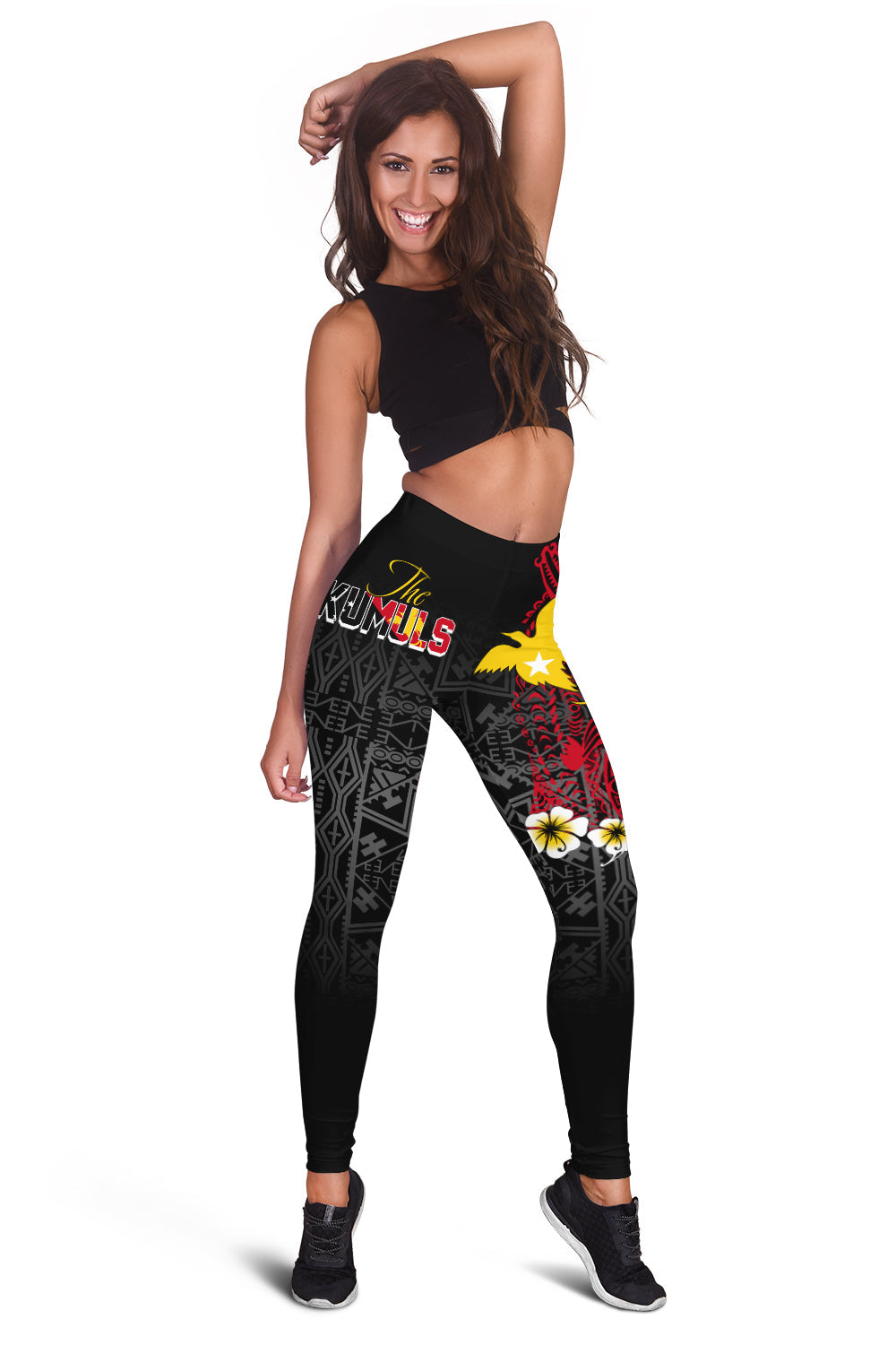 Papua New Guinea Independence Leggings PNG Kumuls - Tribal Crocodile