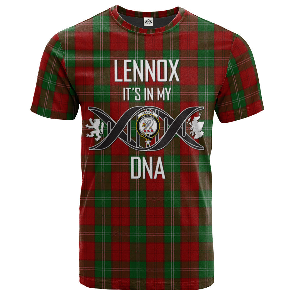 Printivon Lennox Clan DNA In Me Tartan Crest T Shirt