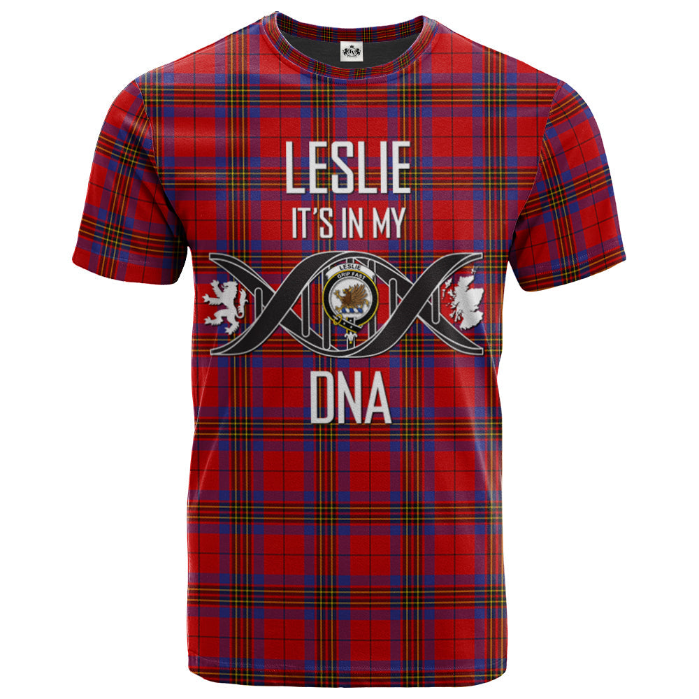 Printivon Leslie Modern Clan DNA In Me Tartan Crest T Shirt