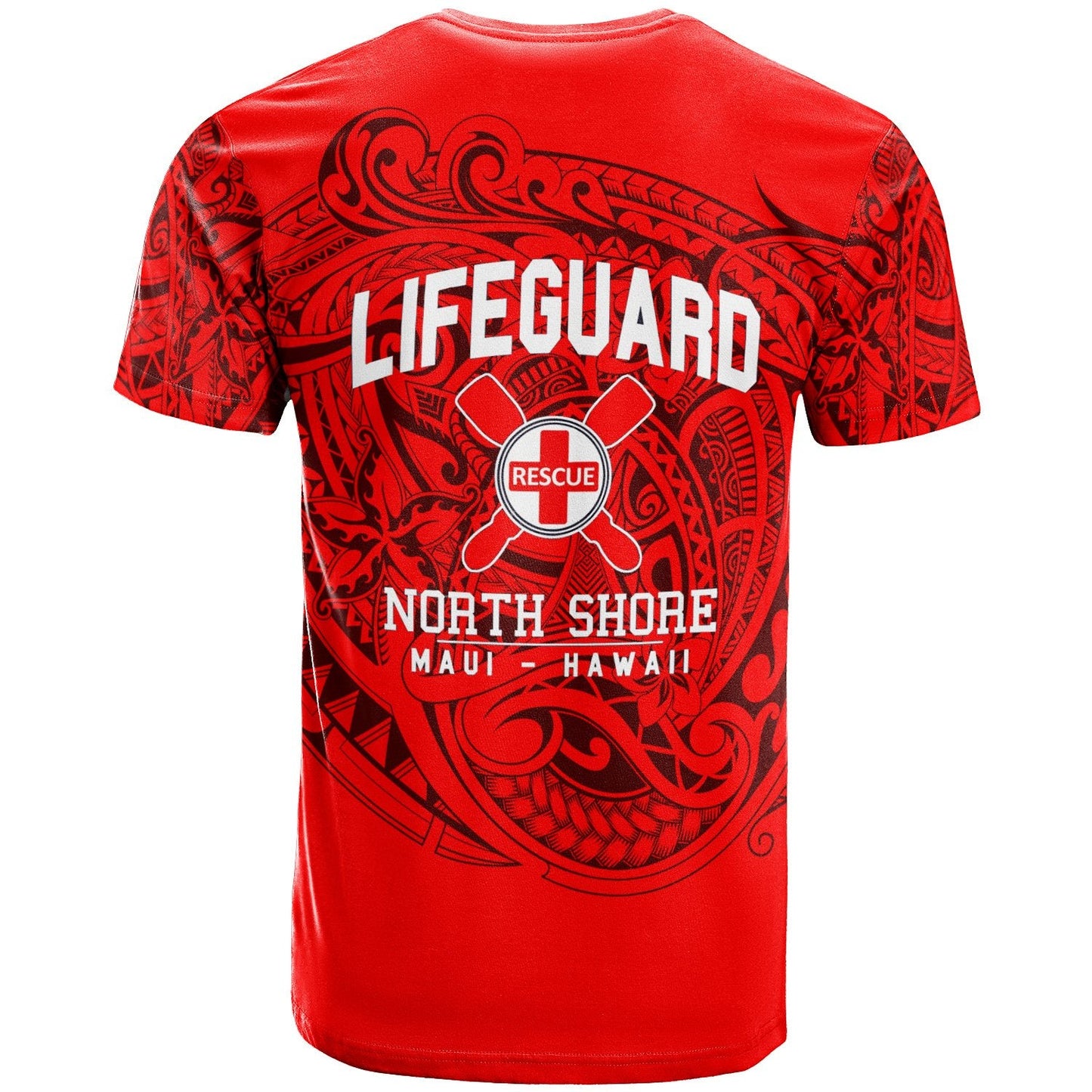 Hawaii T-shirt Lifeguard North Shore MAUI Hawaii Unique Red