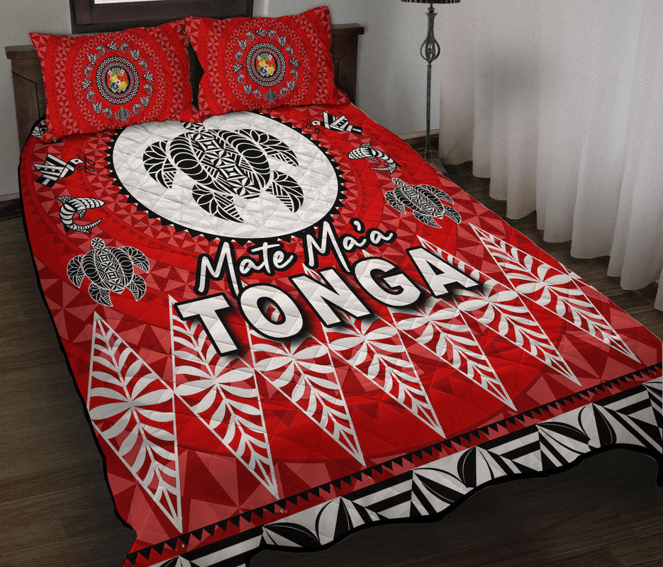 Mate Ma'a Tonga Ngatu Fonu Rugby Quilt Bed Set