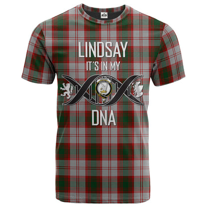 Printivon Lindsay Dress Red Clan DNA In Me Tartan Crest T Shirt