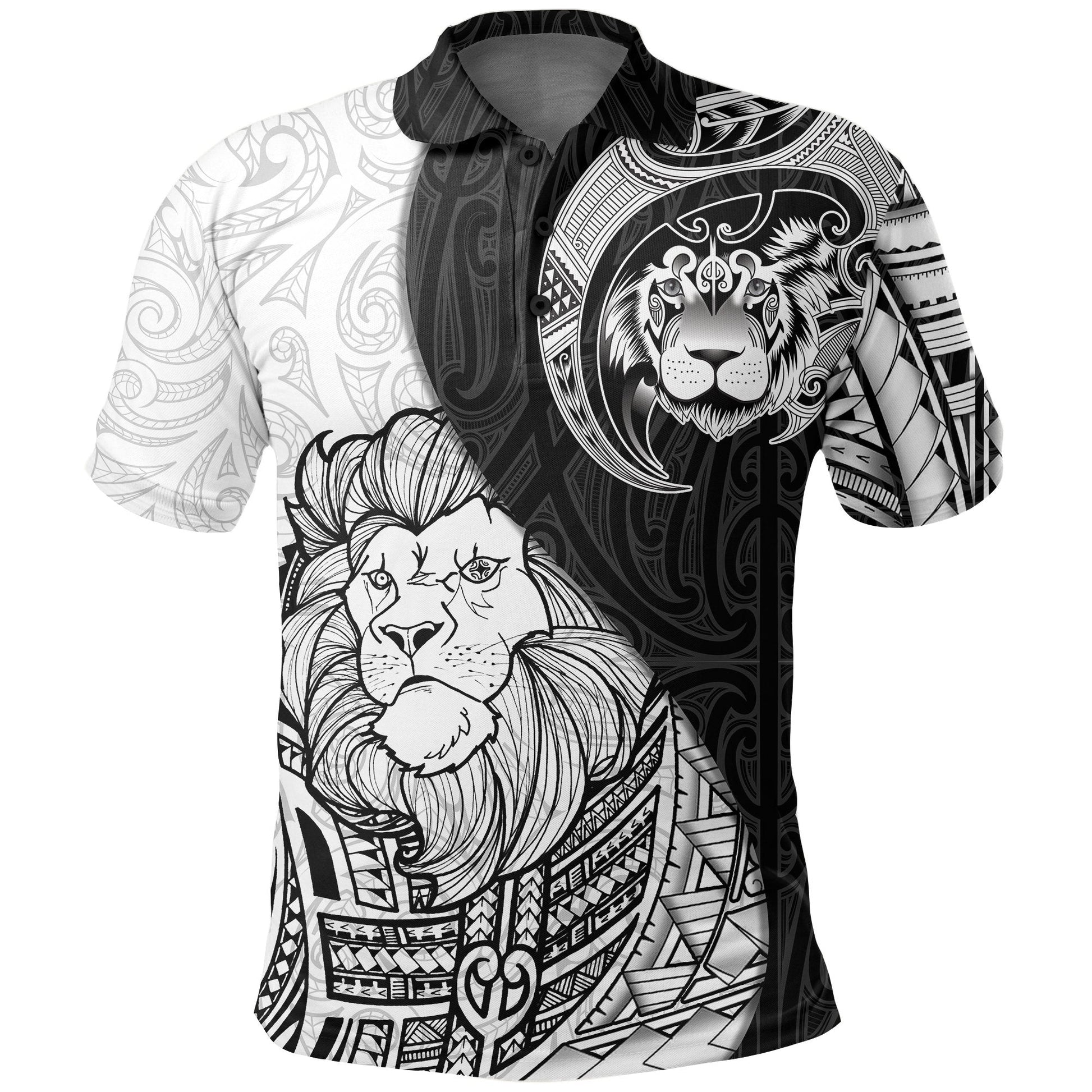 New Zealand Lion Maori Tattoo Polo Shirt
