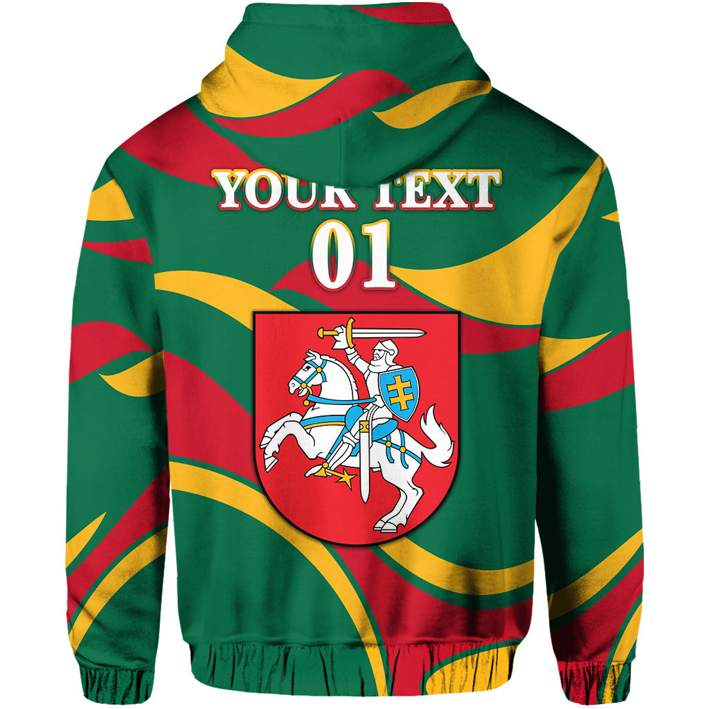 Custom Lithuania Zip Hoodie Coat Of Arms Lietuva Sporty Style