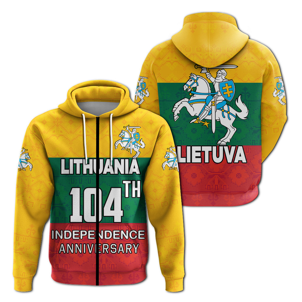 Lithuania 104th Independence Anniversary Zip Hoodie
