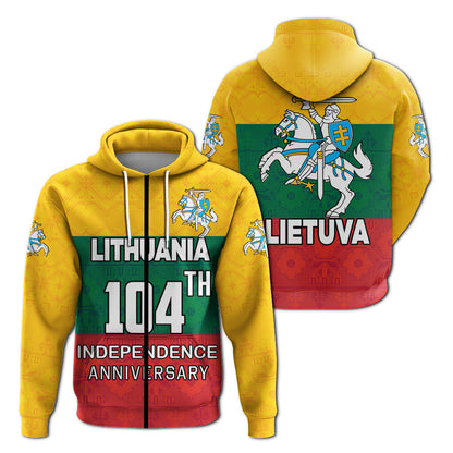 Lithuania 104th Independence Anniversary Zip Hoodie