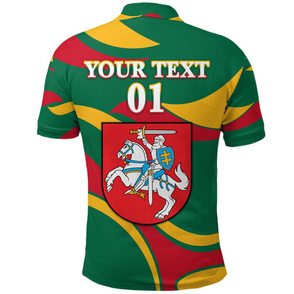 Custom Lithuania Polo Shirt Coat Of Arms Lietuva Sporty Style
