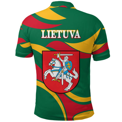 Lithuania Polo Shirt Coat Of Arms Lietuva Sporty Style