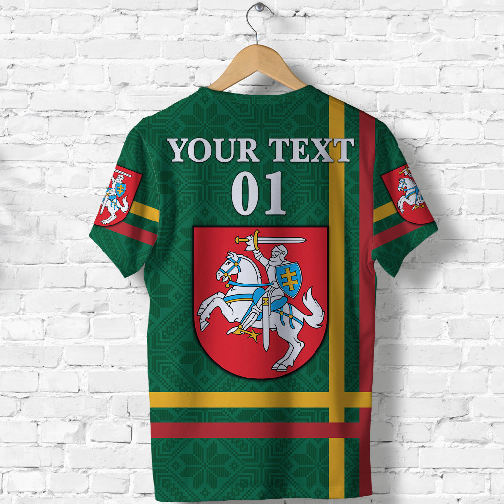 Custom Lithuania T Shirt Coat Of Arms Lietuva Flag Style Green
