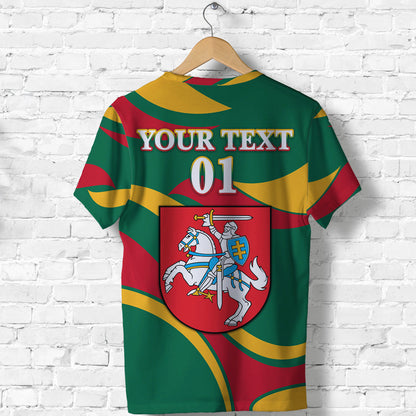 Custom Lithuania T Shirt Coat Of Arms Lietuva Sporty Style