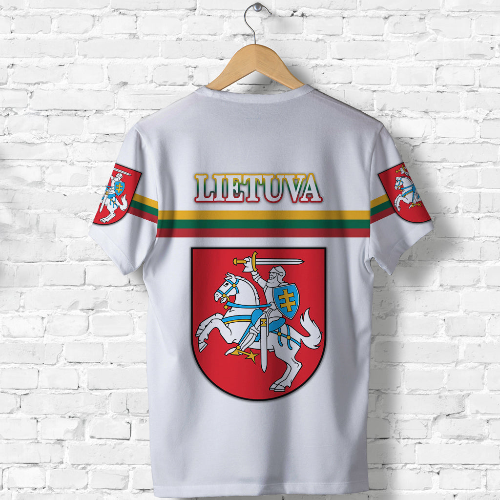 Lithuania T Shirt Coat Of Arms Lietuva Flag Style White